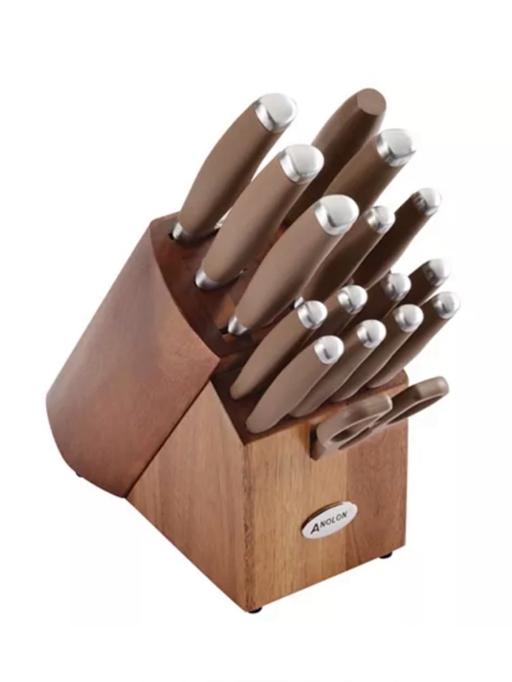 Anolon Advanced SureGrip Forged High Carbon Steel 15 Pc Knife Block Set